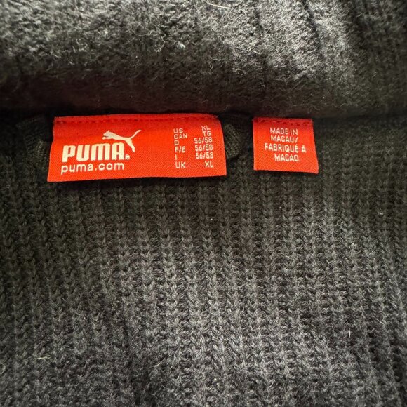 PUMA Black Solid Activewear Men's Sweater Jacket Size Xl X LargeCotton Nylon Rib - Picture 8 of 12